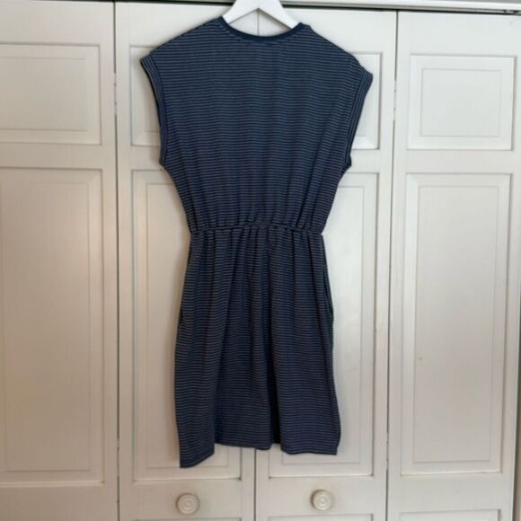 A New Day blue striped extended shoulder alone dress medium - Picture 8 of 11
